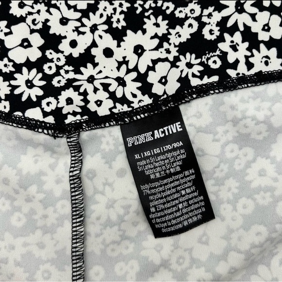 Black and White Floral Crop Top and Bike Short Set - Picture 7 of 8